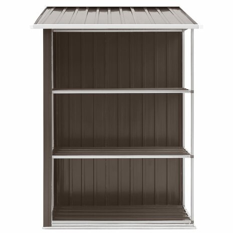 Tuinschuur met rek 205x130x183 cm ijzer bruin 5