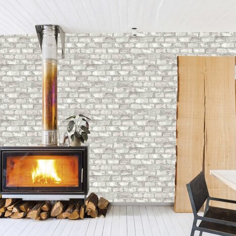 DUTCH WALLCOVERINGS Behang bakstenen wit EW3104  2