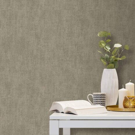 DUTCH WALLCOVERINGS Behang effen grijs-bruin 1