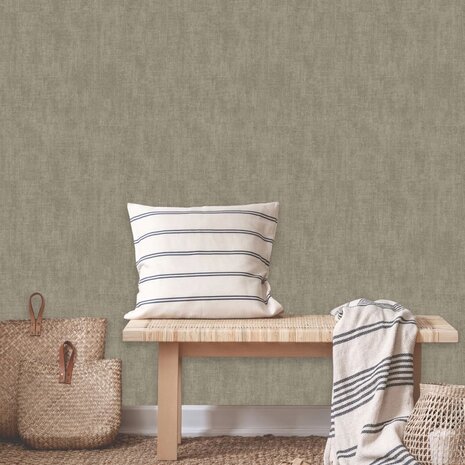 DUTCH WALLCOVERINGS Behang effen grijs-bruin 3