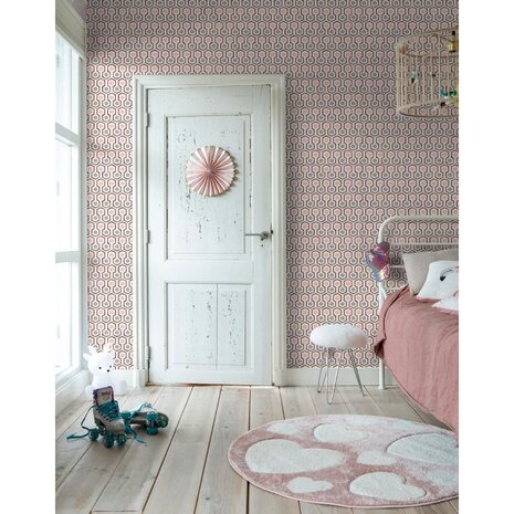 Noordwand Behang Good Vibes Hexagon Pattern roze en paars 1
