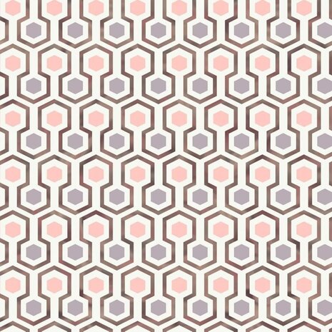 Noordwand Behang Good Vibes Hexagon Pattern roze en paars 2