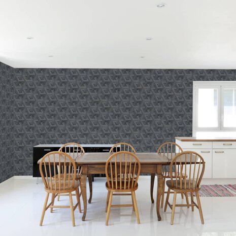 DUTCH WALLCOVERINGS Behang Onyx antraciet- en goudkleurig 7