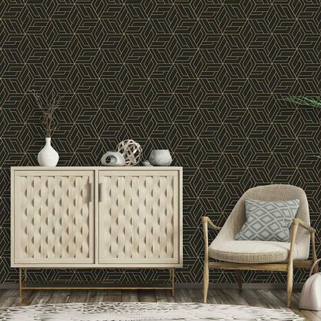 DUTCH WANDBEKLEDING Behang Cobra Zwart 2