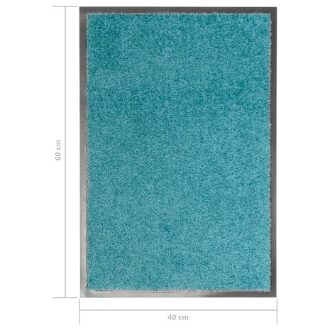 Deurmat wasbaar 40x60 cm cyaan 6