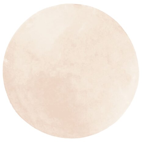 Vloerkleed HUARTE laagpolig zacht wasbaar Ø 80 cm beige 2