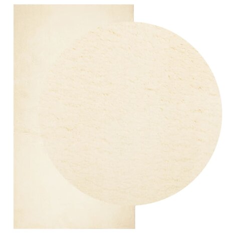Vloerkleed HUARTE laagpolig zacht wasbaar 80x150 cm crème 3