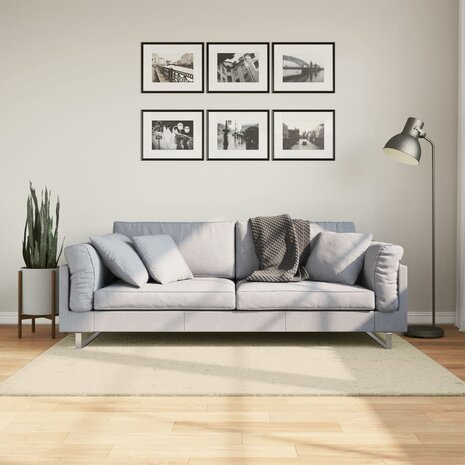 Vloerkleed HUARTE laagpolig zacht wasbaar 120x170 cm crème 1