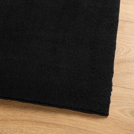 Vloerkleed HUARTE laagpolig zacht wasbaar 60x110 cm zwart 4