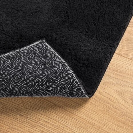 Vloerkleed HUARTE laagpolig zacht wasbaar 60x110 cm zwart 5