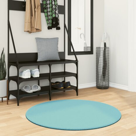 Vloerkleed OVIEDO laagpolig Ø 100 cm groen 1