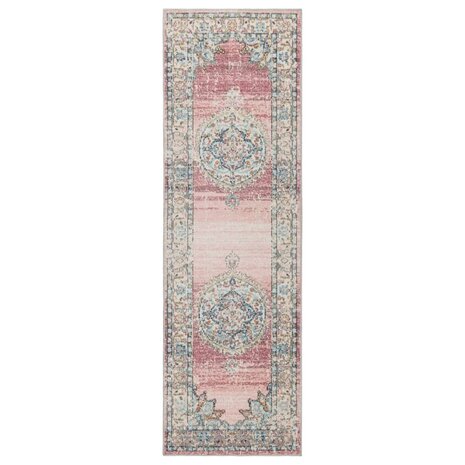 Vloerkleed ARBIZU binnen en buiten vintage stijl 80x250 cm 2
