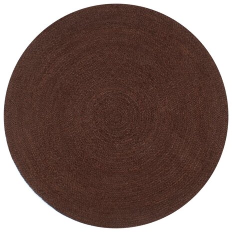 Vloerkleed handgemaakt rond 120 cm jute bruin 1