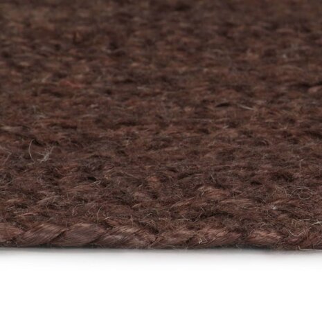 Vloerkleed handgemaakt rond 120 cm jute bruin 3