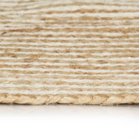 Vloerkleed handgemaakt met spiraal ontwerp 90 cm jute wit 3