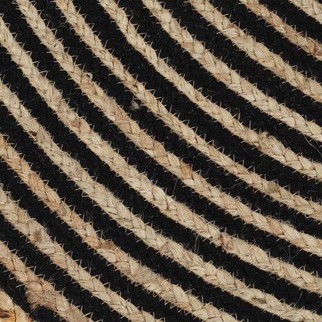 Vloerkleed handgemaakt met spiraal ontwerp 120 cm jute zwart 5