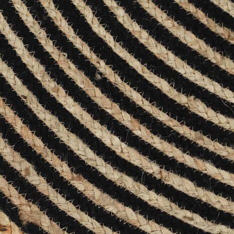 Vloerkleed handgemaakt met spiraal ontwerp 150 cm jute zwart 5
