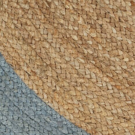 Vloerkleed handgemaakt met olijfgroene rand 210 cm jute 5