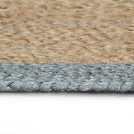 Vloerkleed handgemaakt met olijfgroene rand 240 cm jute 3