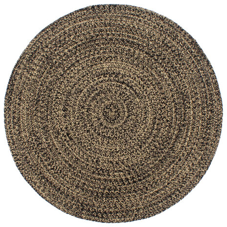 Vloerkleed handgemaakt 240 cm jute zwart en bruin 1