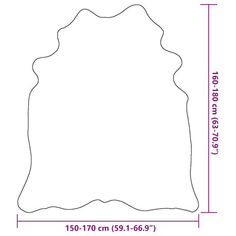 Vloerkleed 150x170 cm echte runderhuid zwart 9