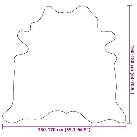Vloerkleed 150x170 cm echte runderhuid bruin en wit 9