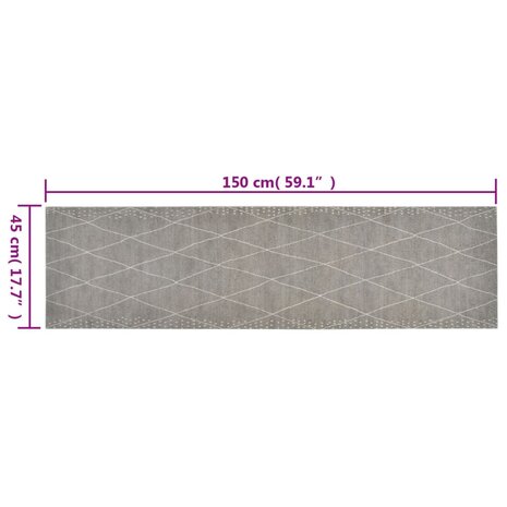 Keukenmat wasbaar geruit 45x150 cm fluweel 5
