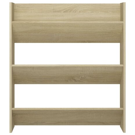 Wandschoenenkast 80x18x90 cm bewerkt hout sonoma eikenkleur 4