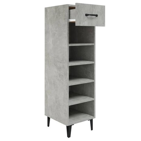 Schoenenkast 30x35x105 cm bewerkt hout betongrijs 3
