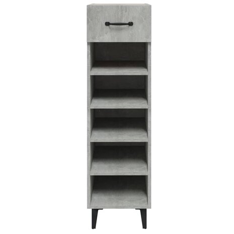 Schoenenkast 30x35x105 cm bewerkt hout betongrijs 4