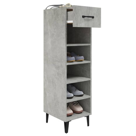 Schoenenkast 30x35x105 cm bewerkt hout betongrijs 7