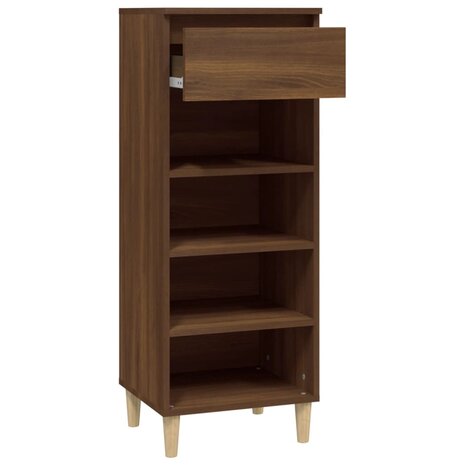 Schoenenkast 40x36x105 cm bewerkt hout bruin eikenkleur 4