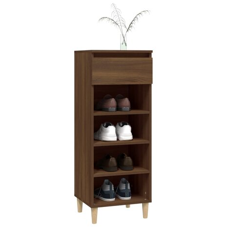 Schoenenkast 40x36x105 cm bewerkt hout bruin eikenkleur 8