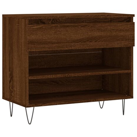 Schoenenkast 70x36x60 cm bewerkt hout bruin eikenkleur 2