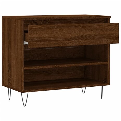 Schoenenkast 70x36x60 cm bewerkt hout bruin eikenkleur 6