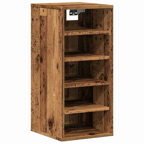 Schoenenkast 32x35x70 cm bewerkt hout oud houtkleurig 7