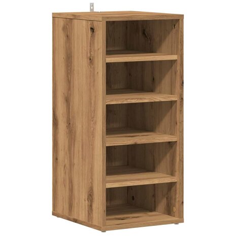 Schoenenkast 32x35x70 cm bewerkt hout artisanaal eikenkleur 2