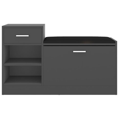 Schoenenbank 94,5x31x57 cm bewerkt hout grijs 3