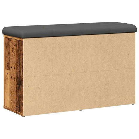 Schoenenbank 82x32x50 cm bewerkt hout oud houtkleurig 6
