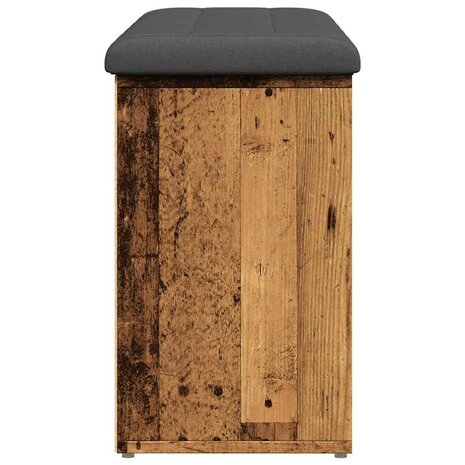 Schoenenbank 102x32x50 cm bewerkt hout oud houtkleurig 5