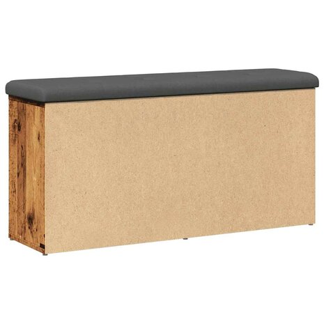 Schoenenbank 102x32x50 cm bewerkt hout oud houtkleurig 6