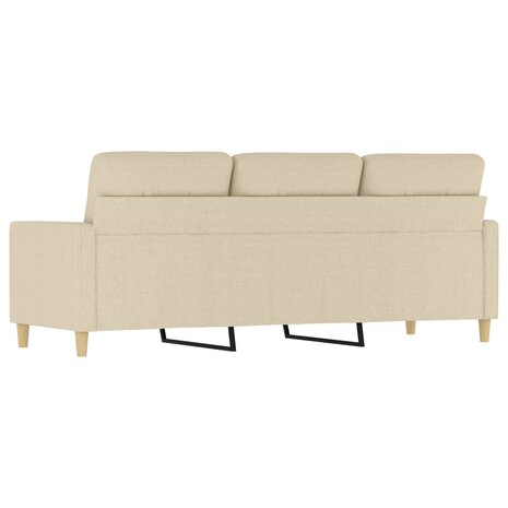 Driezitsbank 180 cm stof crèmekleurig 5