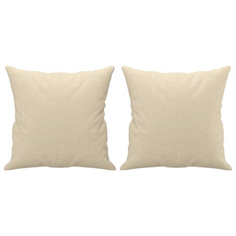 Tweezitsbank met sierkussens 140 cm stof crèmekleurig 5