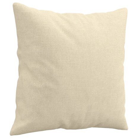 Tweezitsbank met sierkussens 140 cm stof crèmekleurig 6