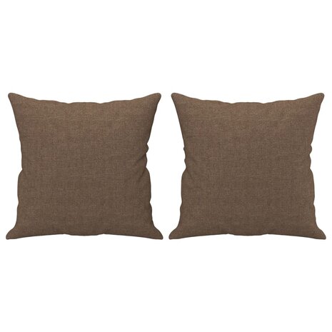 Tweezitsbank met sierkussens 140 cm stof bruin 5
