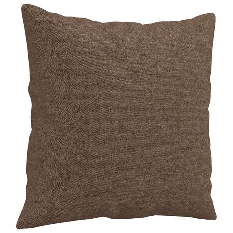 Tweezitsbank met sierkussens 140 cm stof bruin 6