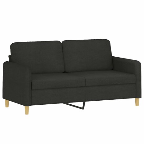 Tweezitsbank met sierkussens 140 cm stof zwart 4