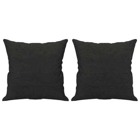 Tweezitsbank met sierkussens 140 cm stof zwart 5