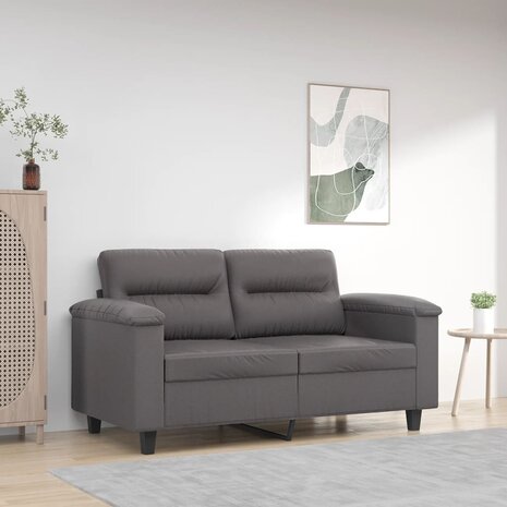 Tweezitsbank 120 cm kunstleer grijs 1