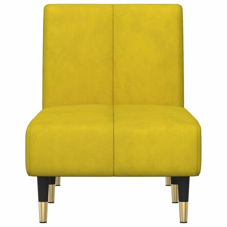 Chaise longue fluweel geel 4